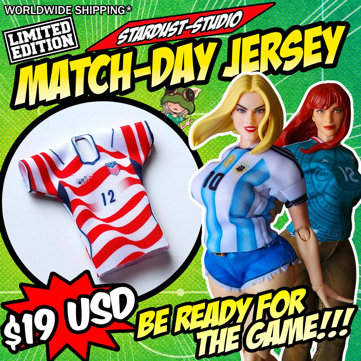 Match-Day Jersey | 1/12 Scale Action Figure Clothing