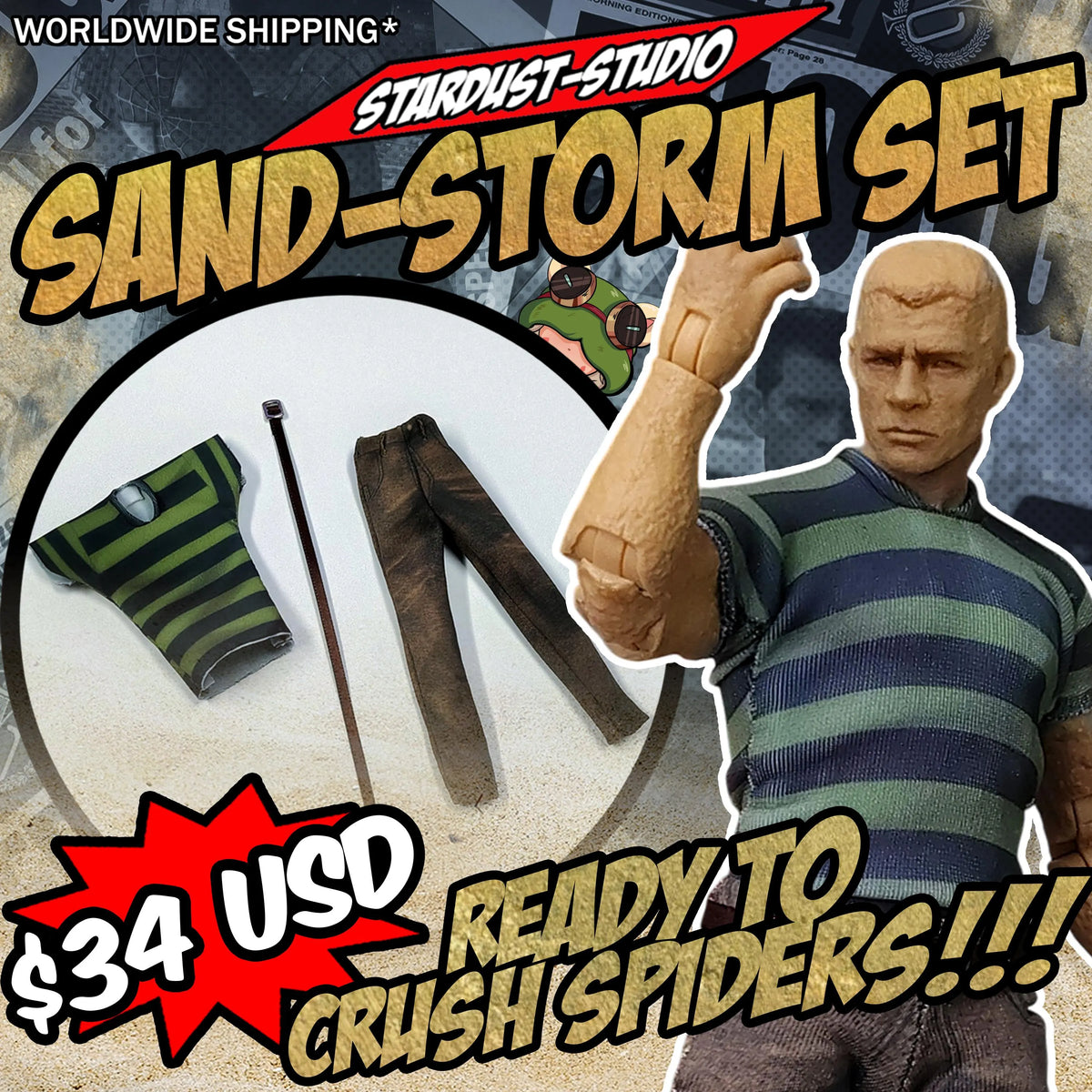 Sand-Storm Outfit | 1/12 Scale Action Figure Clothing